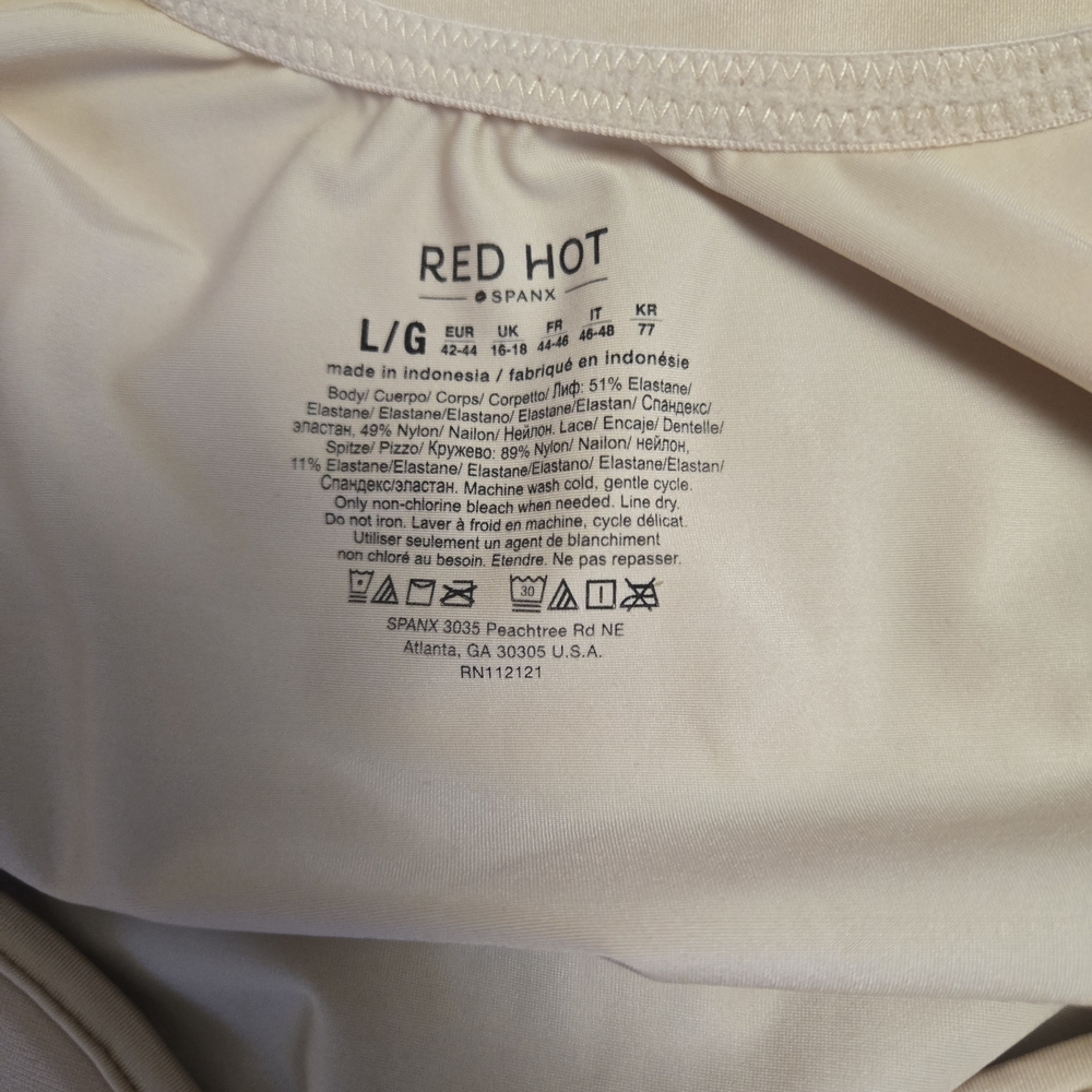 Red Hot Spanx Cream Lace Cupped Full Slip Size Large NWT - Picture 7 of 7